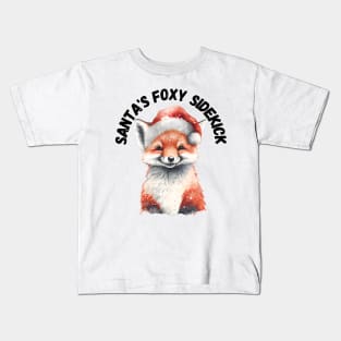 Santa's Foxy Sidekick, Christmas Kids T-Shirt